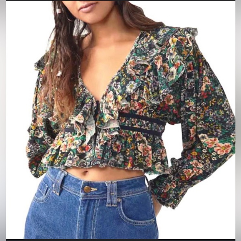 Free People Rudi Ruffle Crop Top